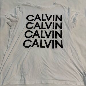 Calvin Klein Jeans White Tee with Bold Black Print